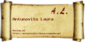 Antunovits Laura névjegykártya