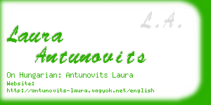 laura antunovits business card